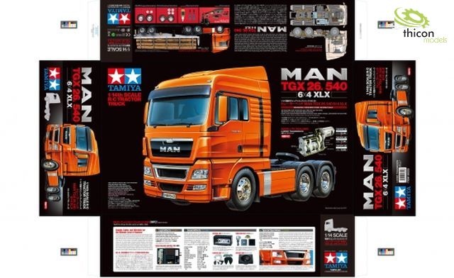 Thicon Tamiya 1 /14 RC LKW MAN TGX 26 540 XLX 6x4 3Assi Kit  1