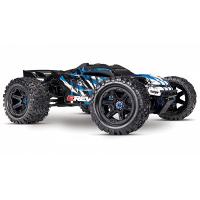 Traxxas E-REVO Brushless 4WD TQi TSM no Batteria no Caricabatteria Blu