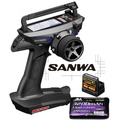 Sanwa Combo Radiocomando MT-44 PC Ricevente RX482 Batteria TX