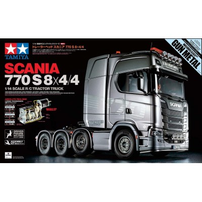 Tamiya Kit Traktor Truck Scania 770S 8x4x4 1 /14 Painted Gun Metal Tamiya Kit Traktor Truck Scania 770S 8x4x4 1 /14 Painted Gun Metal