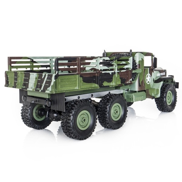 Goolsky WPL B-16 1/16 2.4G 2CH 6WD Military Truck RC Off-road Crawler Army Car Electric Vehicle With Light RTR Children Gift Kids Toy 
