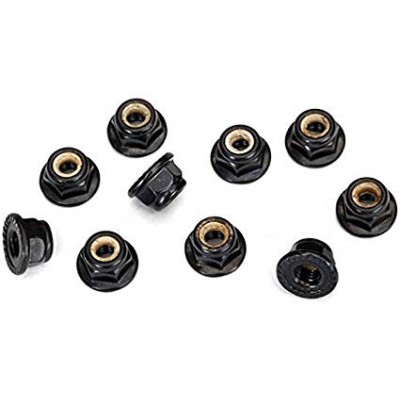 Traxxas TRX-4 Nuts 4MM Flanged Nylon Locking Serrated Black 10