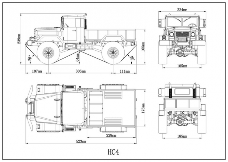 Cross RC Camion Trial 4x4 in Metallo HC4 Kit 16