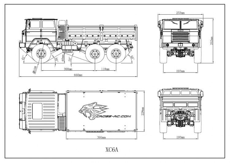 Cross RC Camion Trial 6x6 in Metallo XC6 Kit 09