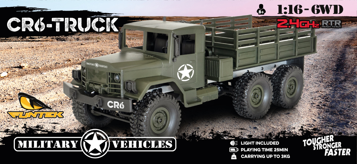 Funtek CR6 6x6 Military Truck 1/16 rc rtr 01