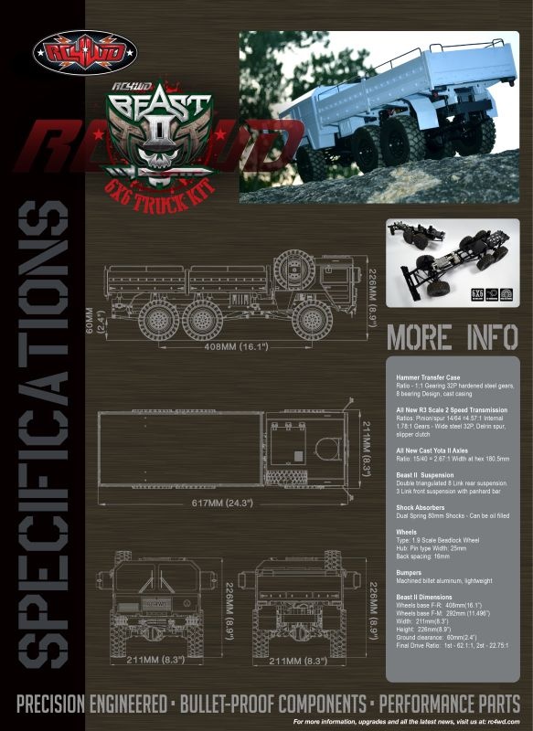 Rc4wd Beast 2 6x6 camion radiocomandato kit 03